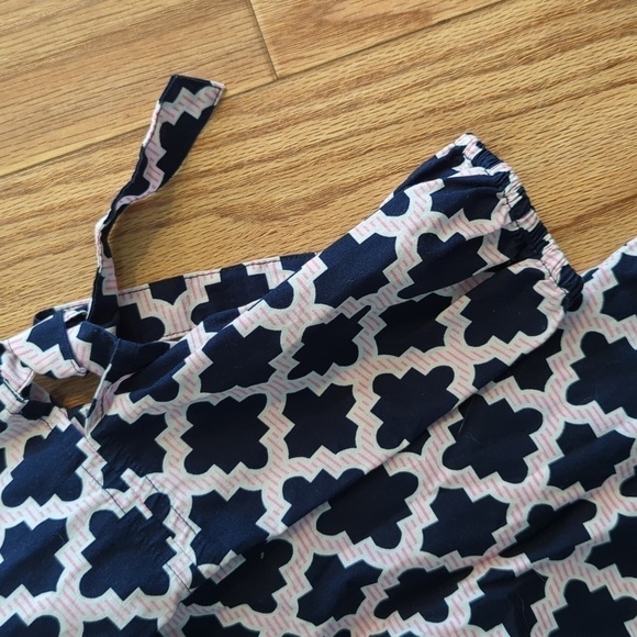 Crown & Ivy kids pink white and navy boho peasant blouse girls size XL LIKE NEW - Picture 4 of 4